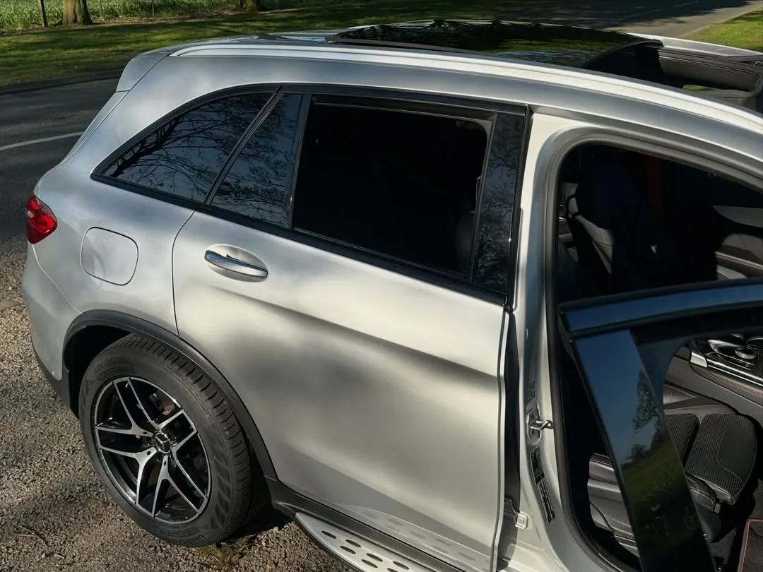 2017 Mercedes-AMG GLC 43 4MATIC: Side view with the rear door open