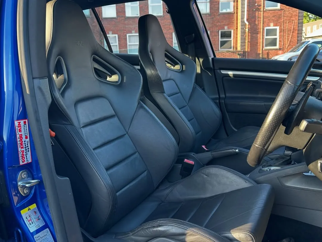 2006 Volkswagen Golf R32 (Mk5) Supercharged: Wingback front seats through the open door